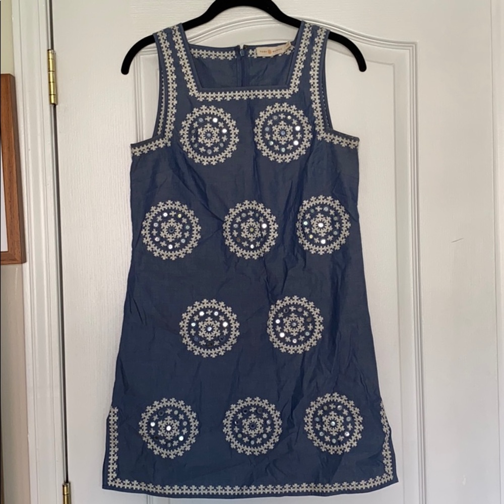 Tory Burch chambray beach coverup dress, size XS